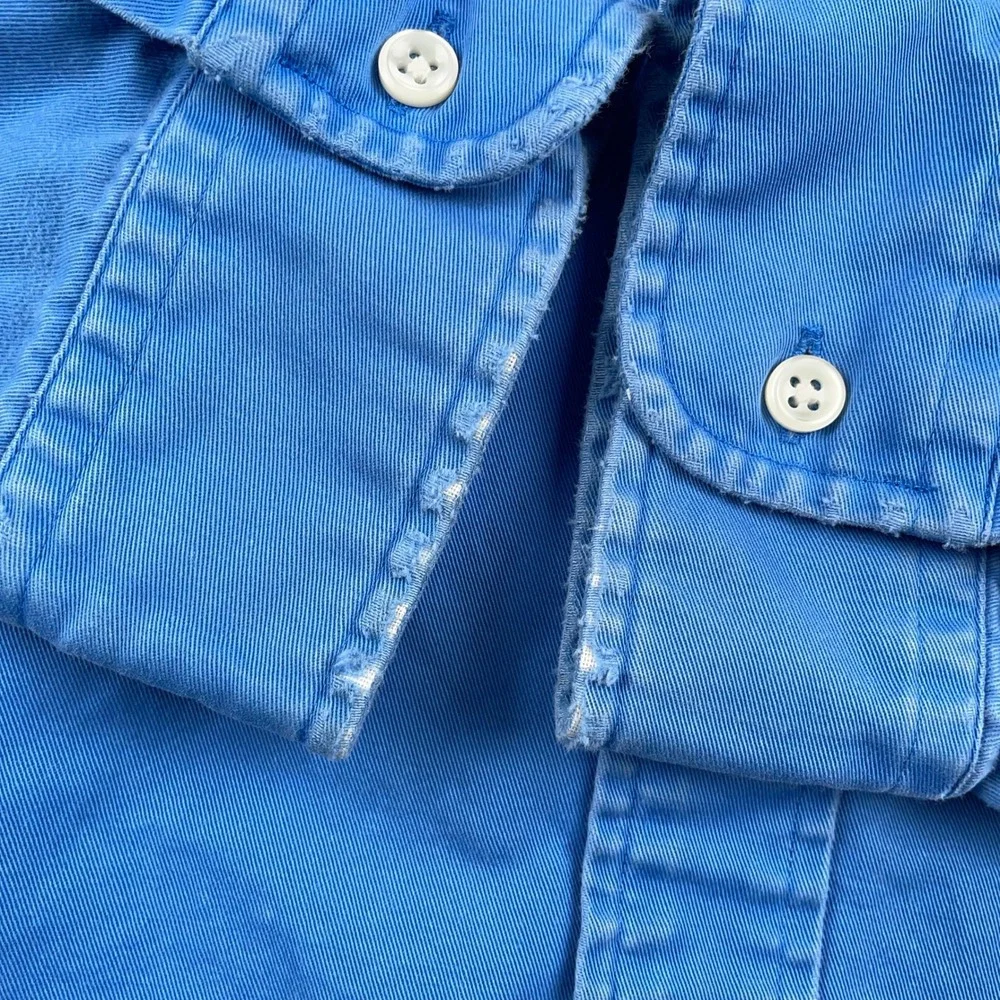 VTG Polo Ralph Lauren Shirt Mens XL Blue Blake Heavy Twill Button Down Pony - Picture 3 of 13